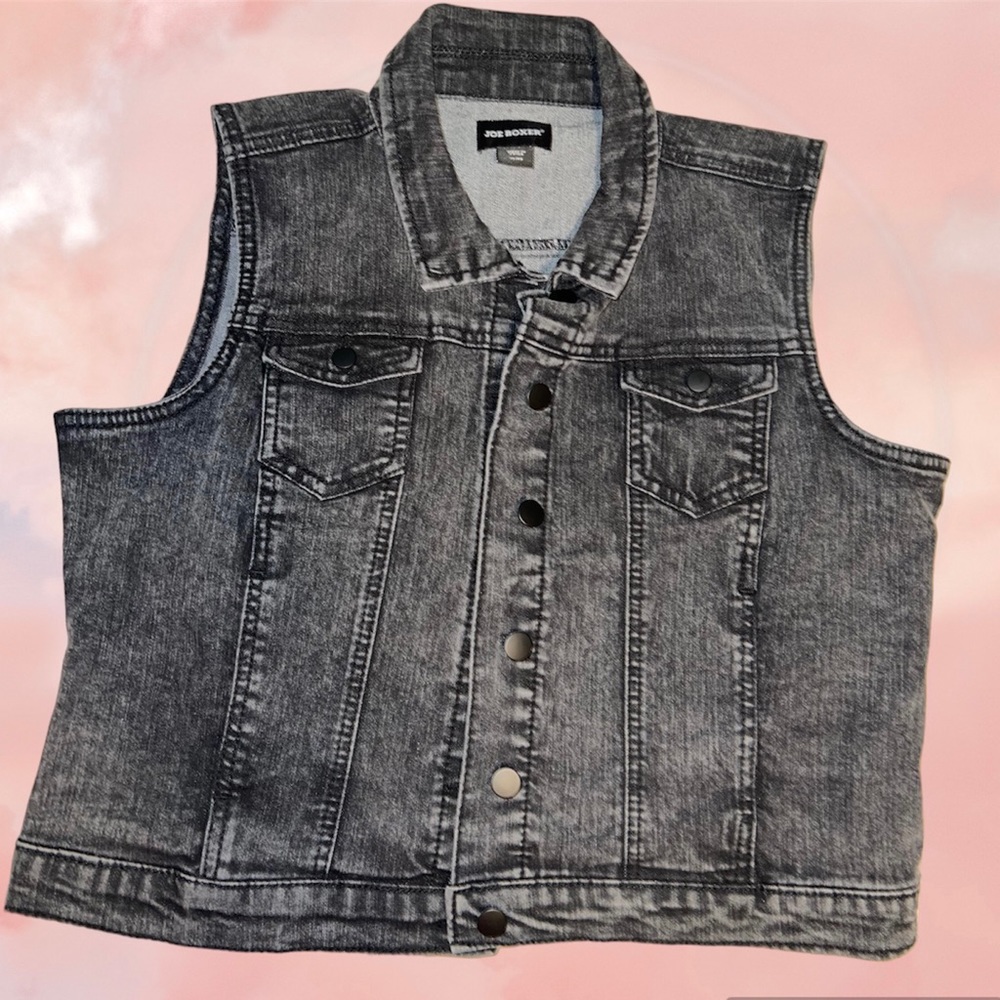 Black jean vest